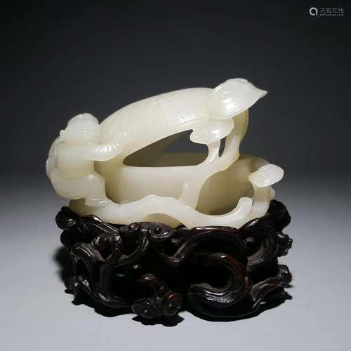 An Unusual Carved Hetian Jade Ornament