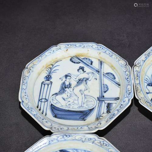 Blue and white secret character tray 2 2 * 17 cm