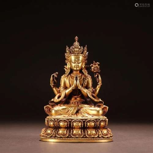 A Fine Gilt-bronze Figure of Buddha