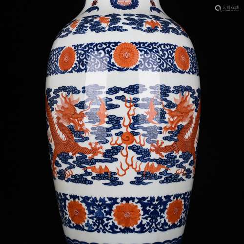 Blue vitriol red bottle YunLongWen antique antique ancient p...