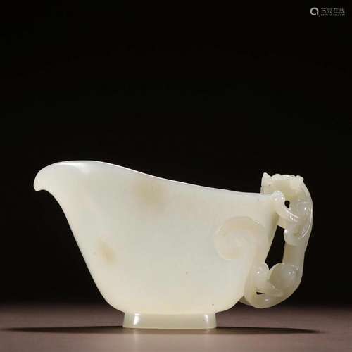 A Top and Rare Hetian Jade Cup