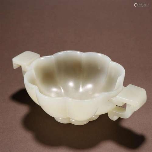 A Top and Rare Hetian Jade Cup