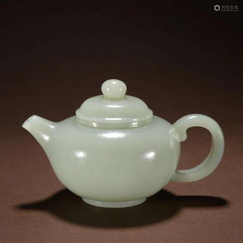 A Top and Rare Hetian Jade Teapot