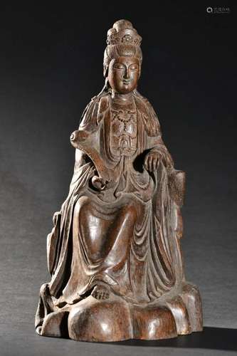 A Fine Bamboo Figure of Guanyin