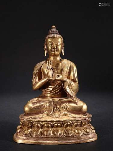 A Fine Gilt-bronze Figure of Buddha