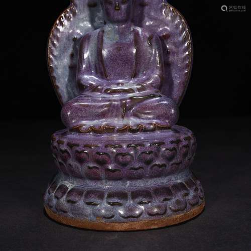 Rose violet glaze masterpieces of Buddha 27 * 14 cm