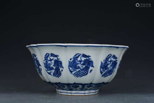 Blue and white cloud grain melon leng bowl 29 antique antiqu...