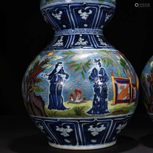 Stories of jin incense grain blue wire inlay enamel bottle g...