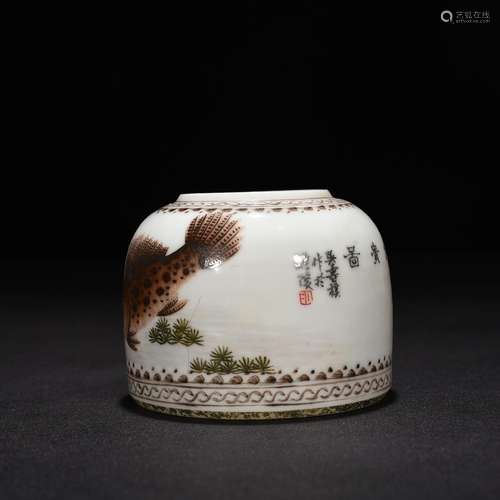 Wu Shouqi hunan liling glair Jin Guitu horseshoe water jar i...