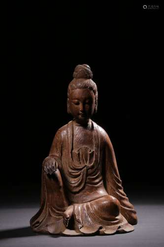 Bamboo carving guanyin caveSize: 21.8 cm high, 15.3 cm long,...