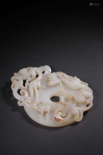 Xinjiang's hotan jade belt ooze seed makings relief in e...