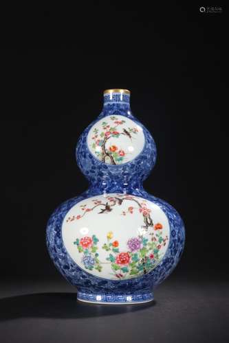 Blue and white powder enamel - grain bottle gourdSpecificati...