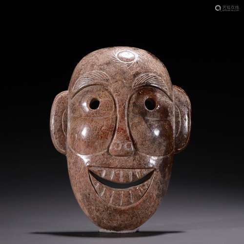 Ancient jade people maskSpecification: high 11.5 8.7 2.6 cm ...