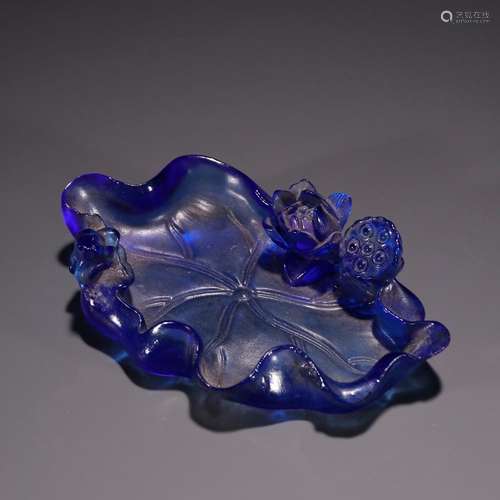 Lotus flower frog NiuXiang plate, coloured glazeSpecificatio...