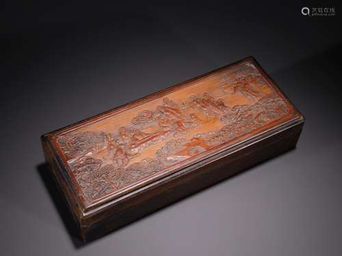 Cover box, mahogany with stories of bambooSpecification: 29....