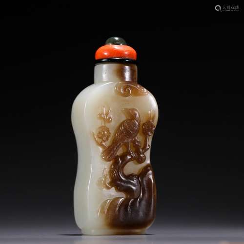 Hetian jade, seed makings beaming snuff bottlesSpecification...