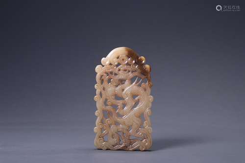 : liao, hetian jade carve therefore dragon pageSize: 9.8 cm ...