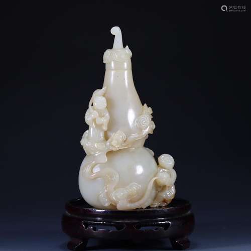 : hetian jade and 2 cents gourd bottleSpecification: 13 cm h...