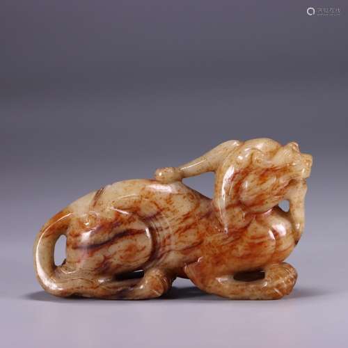 : hetian jade the mythical wild animal furnishing articlesSi...