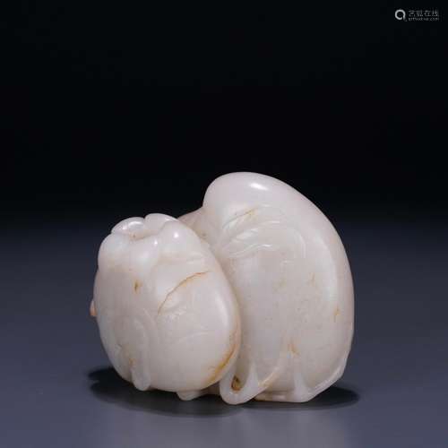 : hetian jade carvings "live sanduo"Long: 8 cm. Wi...