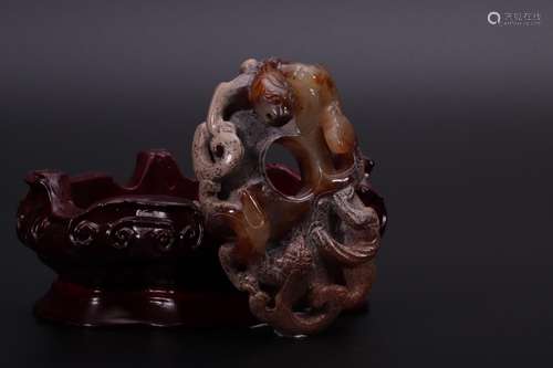 : hetian jade longfeng heart pageLong and 7.1 cm wide and 4....