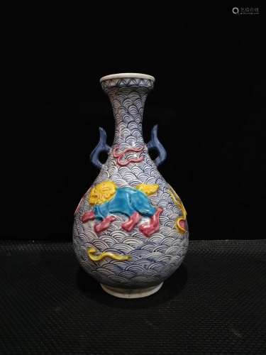 White xushuguan solitary kiln, high-relief hand-painted porc...