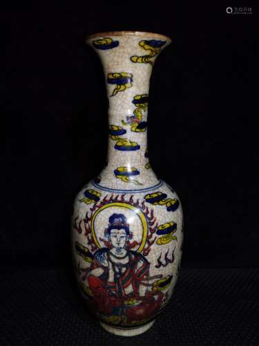 , hand-painted multicoloured goddess of mercy bottle
