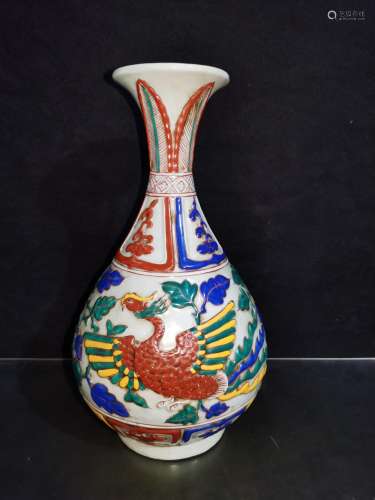 , high-relief hand-painted color kirin phoenix okho spring o...