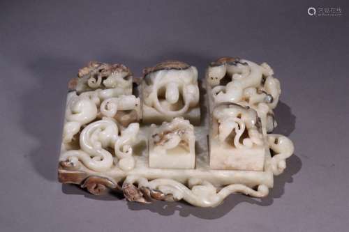 : ancient jade dragon lines printed a setSize: 19.5 cm long,...