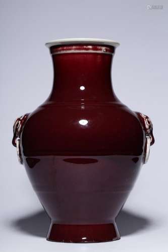 , the year "ruby red glaze spread first ear24 cm diamet...