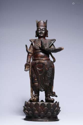 copper paint gold civilian stands resemble 27.5 cm high, 9.5...