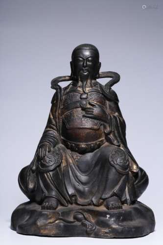 bronze paint Jin Zhen tati's statue 24.5 cm high, 18.5 c...