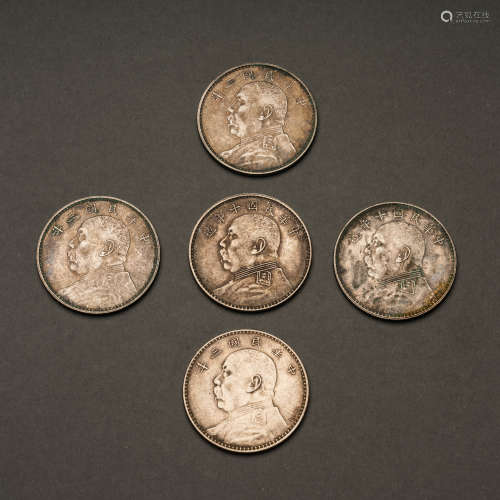 中國民國時期銀幣 五枚