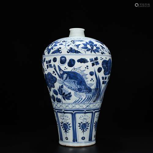 Blue genghis khan with fish grain mei bottles of 44 cm * 28 ...