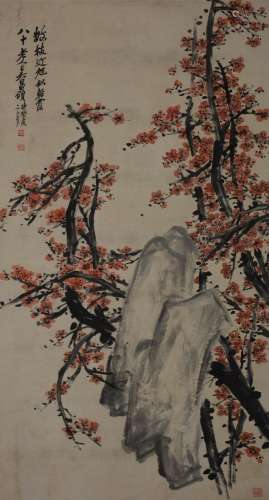 Excellent Chinese Scroll Painting By Wu Changshuo P857 吴昌硕