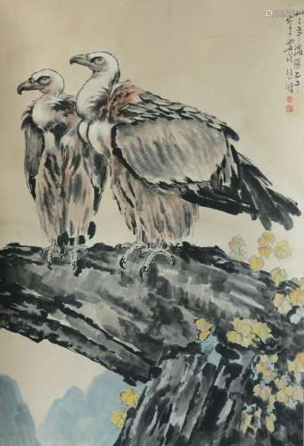 Excellent Chinese Scroll Painting By Xu Beihong P896 徐悲鸿