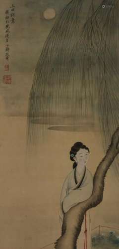 Excellent Chinese Scroll Painting By Gaiqi P854 改琦（清代）