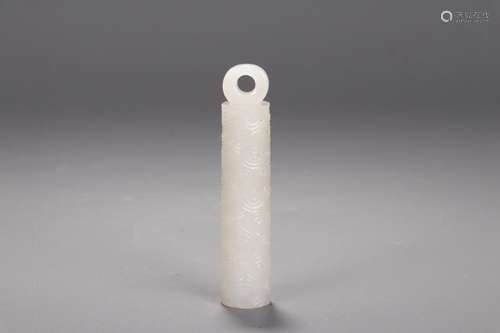 : hetian jade moire feathered pipeDiameter of 1.6 cm high 8 ...