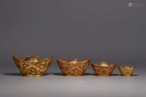 : "" copper gold and stone agate YunLongWen jinbao...