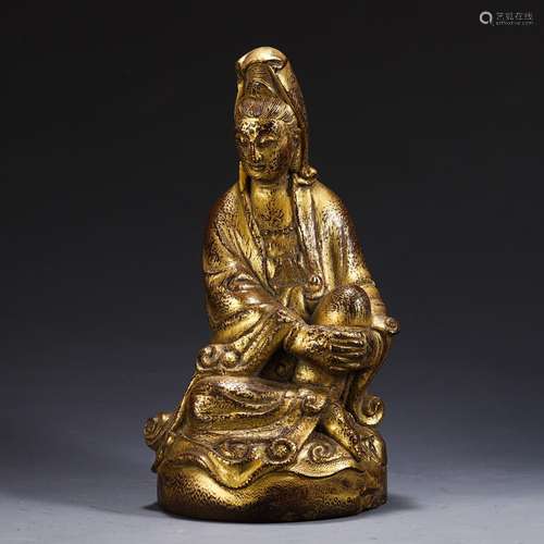 en guanyin, paint12 12 high 14.2 cm wide size, long weighs 3...