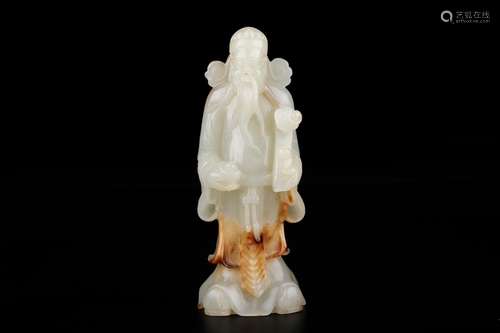 , hotan jade mammon stands resembleSize: 7 * 5 * 17 cm weigh...