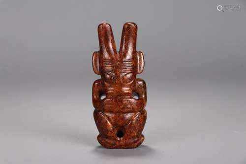 Hongshan culture, ancient jade the sun god5 cm long, 3 cm wi...