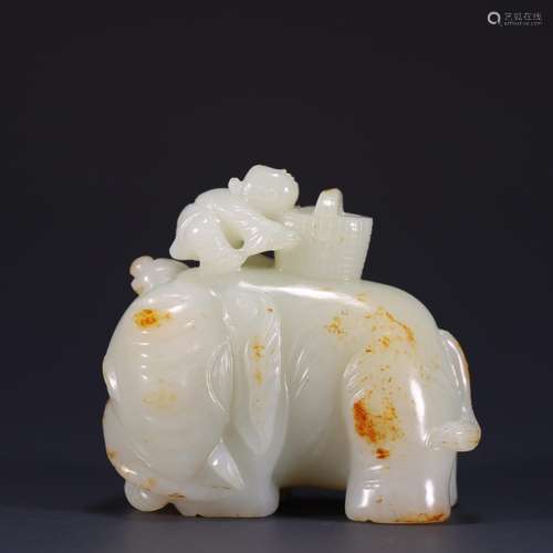 Hetian jade the lad wash as furnishing articles8 cm long, 4....