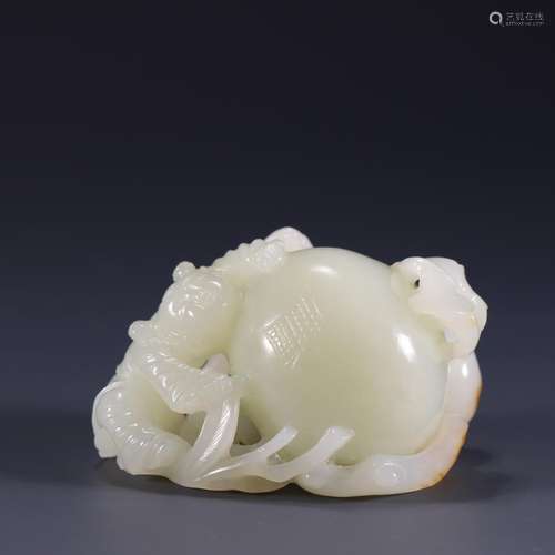 Hetian jade many children. Fu lu shou sanduo pomegranate to ...