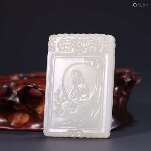 Hetian wek-jin pieces6.2 cm long, 4 cm wide, 0.7 cm thick. 4...