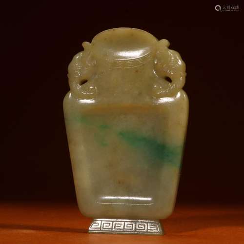 jade ink stone elept earsSize: 10.5 * 6.5 * 1 cm weighs 180 ...