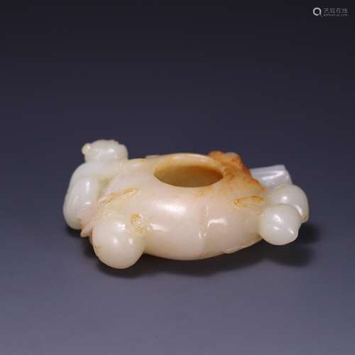 Hetian jade lad with life of four water jar, size: 8.7 * * *...