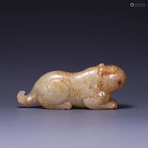 Hetian jade seed jade tiger, size: 7.8 * * * * 2.5 3.1 cm, 8...