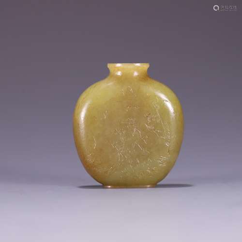 Hetian topaz landscape poetry snuff bottles, exquisite jade ...