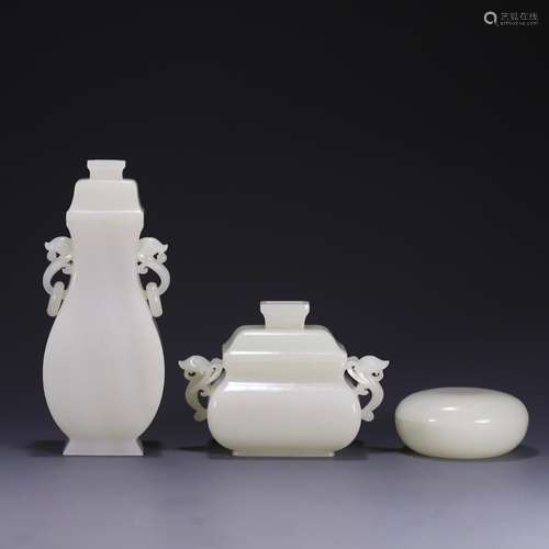 Hetian jade bottle furnace box of a set of three type, size:...